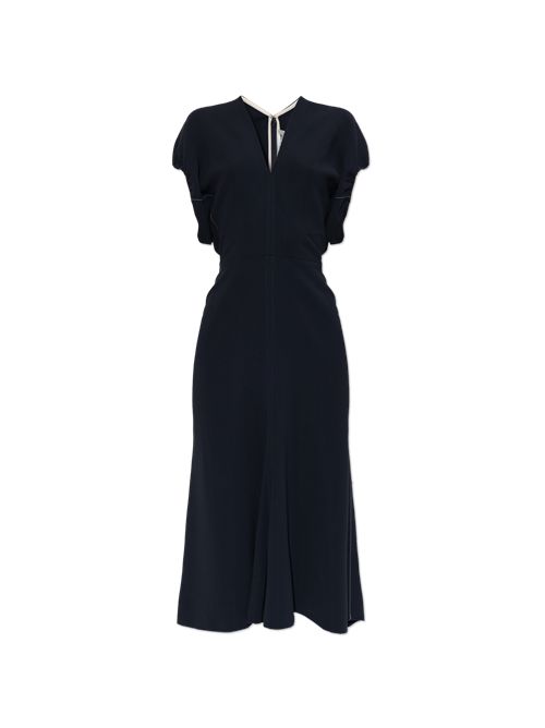 Victoria Beckham Abito midi con dettaglio blusa blu navy Victoria Beckham | 1126WDR006381A550 NAVY